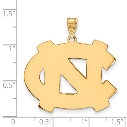 Gold Plated Sterling Silver Logoart University Of North Carolina N C Extra Large Pendant