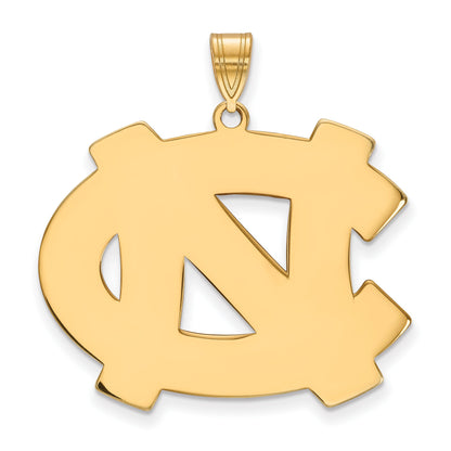 Gold Plated Sterling Silver Logoart University Of North Carolina N C Extra Large Pendant