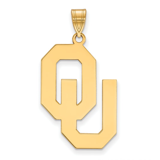 14K Yellow Gold Logoart University Of Oklahoma O U Extra Large Pendant
