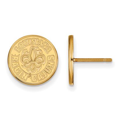Gold Plated Sterling Silver Logoart University Of Louisiana At Lafayette Small Post Earrings