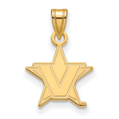 10K Yellow Gold 10Ky Logoart Vanderbilt University Small Pendant