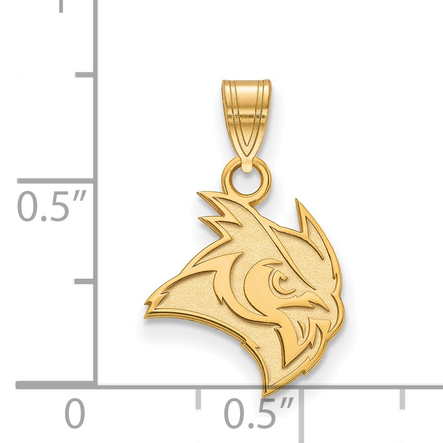 Gold Plated Sterling Silver Logoart Rice University Owl Small Pendant