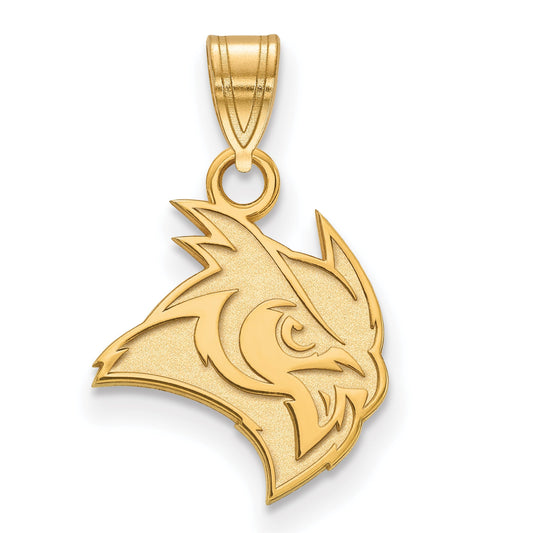 Gold Plated Sterling Silver Logoart Rice University Owl Small Pendant