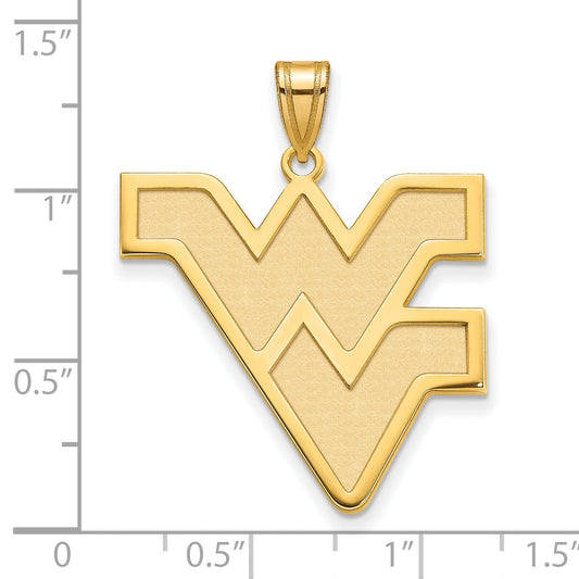 14K Yellow Gold Logoart West Virginia University W V Extra Large Pendant