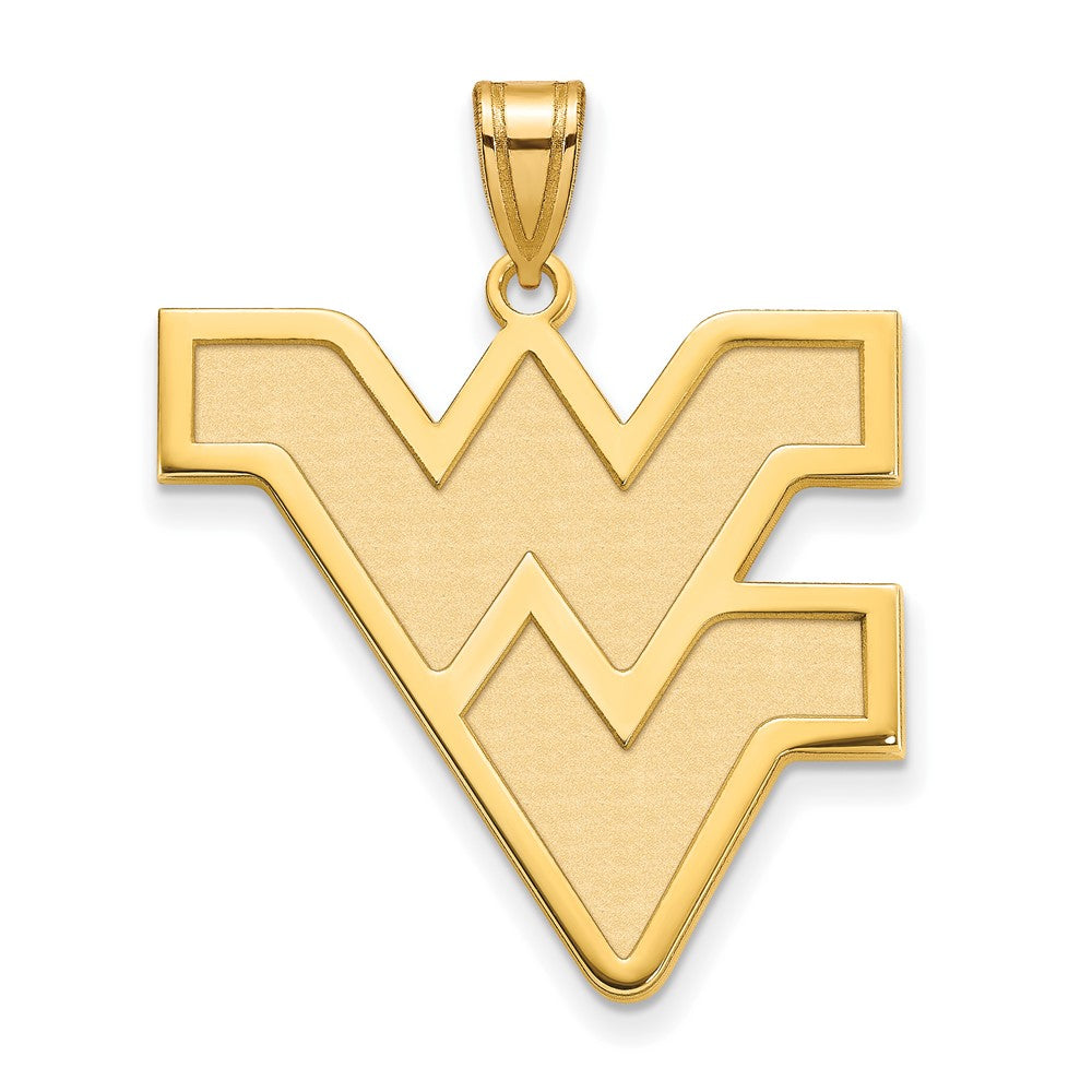 10K Yellow Gold Logoart West Virginia University W V Extra Large Pendant