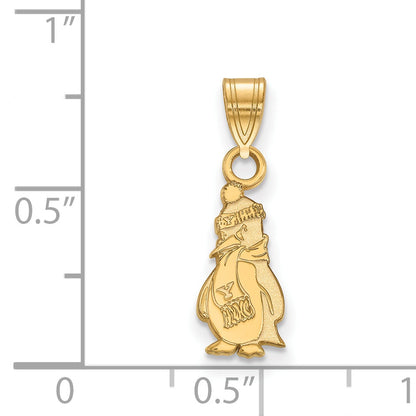 Gold Plated Sterling Silver Logoart Youngstown State University Penguin Small Pendant