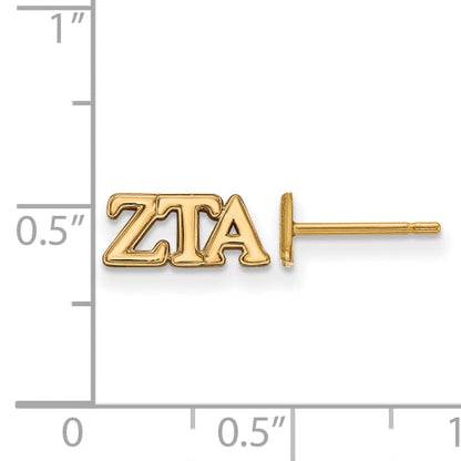 Gold Plated Sterling Silver Logoart Zeta Tau Alpha Sorority Greek Letters Extra Small Post Earrings