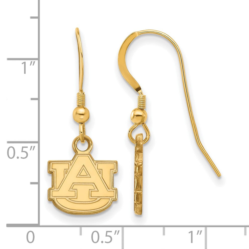 Gold Plated Sterling Silver Logoart Auburn University A U Extra Small Dangle Wire Earrings