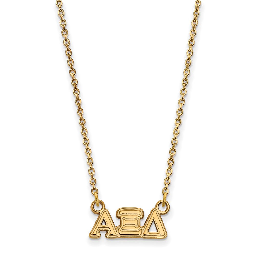 Gold Plated Sterling Silver Logoart Alpha Xi Delta Sorority Greek Letters Extra Small Pendant 18 Inch Necklace