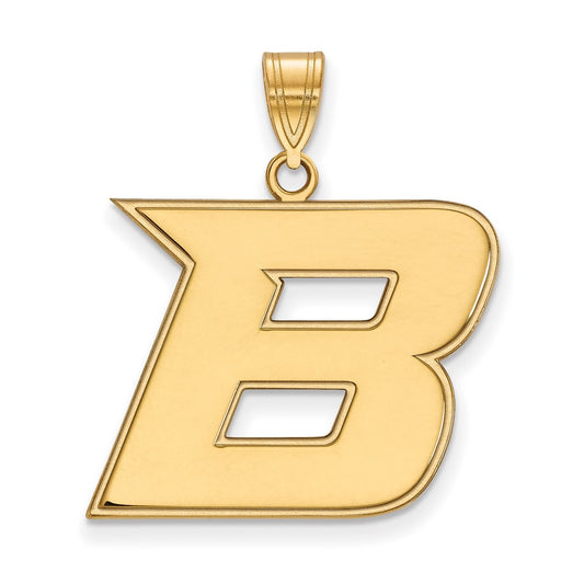 14K Yellow Gold Logoart Boise State University Letter B Large Pendant