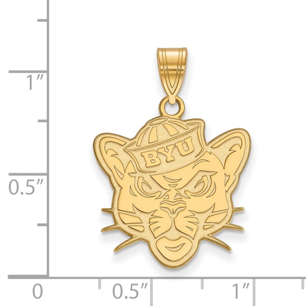 10K Yellow Gold Logoart Brigham Young University Cougar Large Pendant