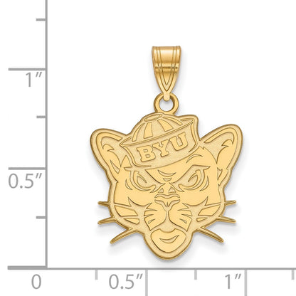 10K Yellow Gold Logoart Brigham Young University Cougar Large Pendant