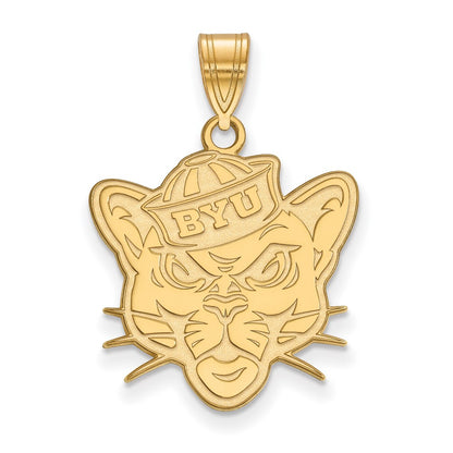 14K Yellow Gold Logoart Brigham Young University Cougar Large Pendant