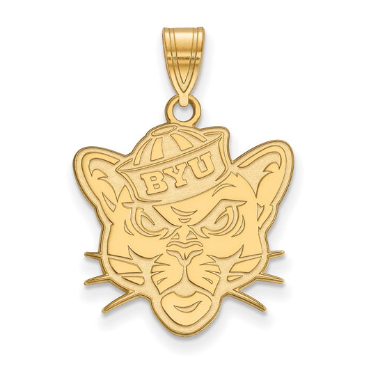 10K Yellow Gold Logoart Brigham Young University Cougar Large Pendant