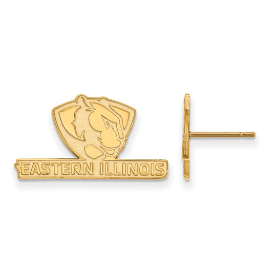 14K Yellow Gold Logoart Eastern Illinois University Small Post Earrings