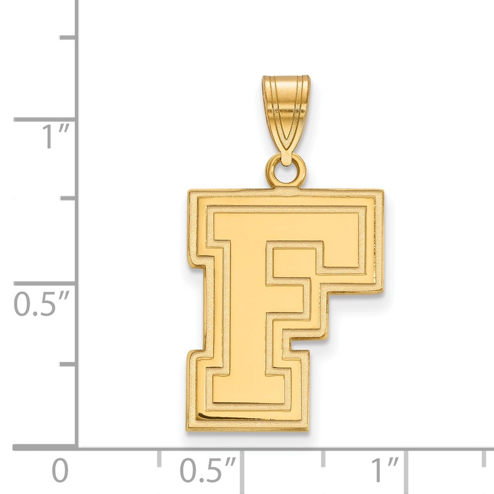 14K Yellow Gold Logoart Fordham University Letter F Large Pendant