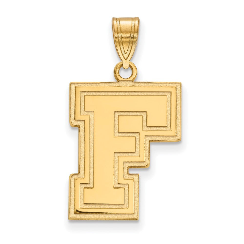 10K Yellow Gold Logoart Fordham University Letter F Large Pendant