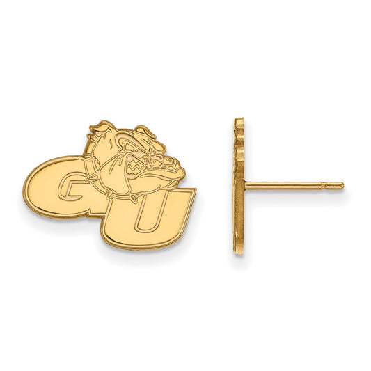 14K Yellow Gold Logoart Gonzaga University G U Bulldog Small Post Earrings