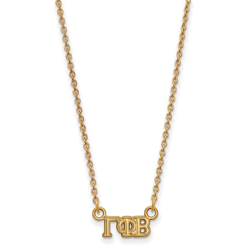 Gold Plated Sterling Silver Logoart Gamma Phi Beta Sorority Greek Letters Extra Small Pendant 18 Inch Necklace