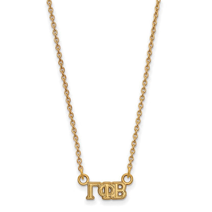 Gold Plated Sterling Silver Logoart Gamma Phi Beta Sorority Greek Letters Extra Small Pendant 18 Inch Necklace