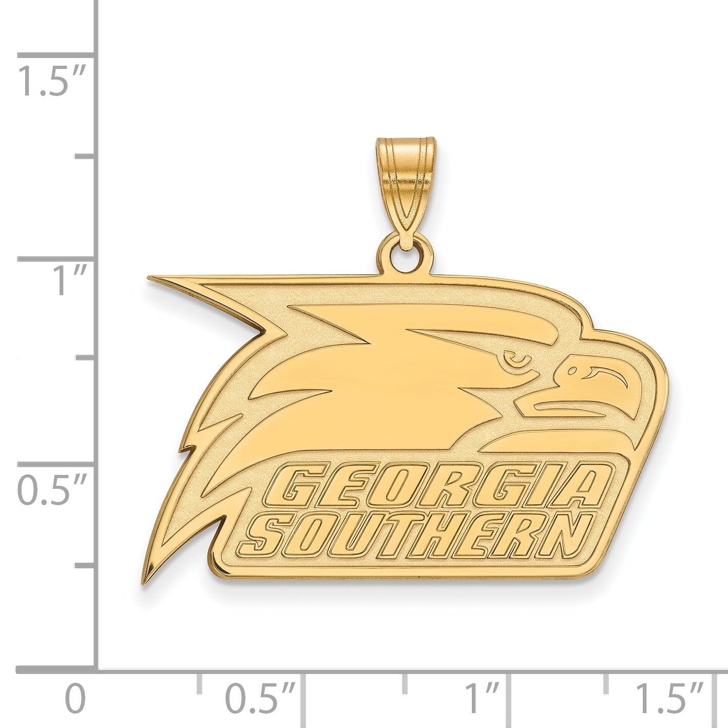 14K Yellow Gold Logoart Georgia Southern University Eagle Large Pendant