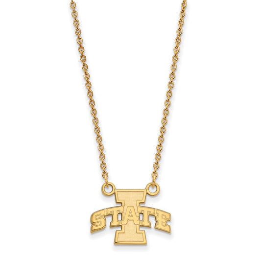 14K Yellow Gold Logoart Iowa State University Small Pendant 18 Inch Necklace