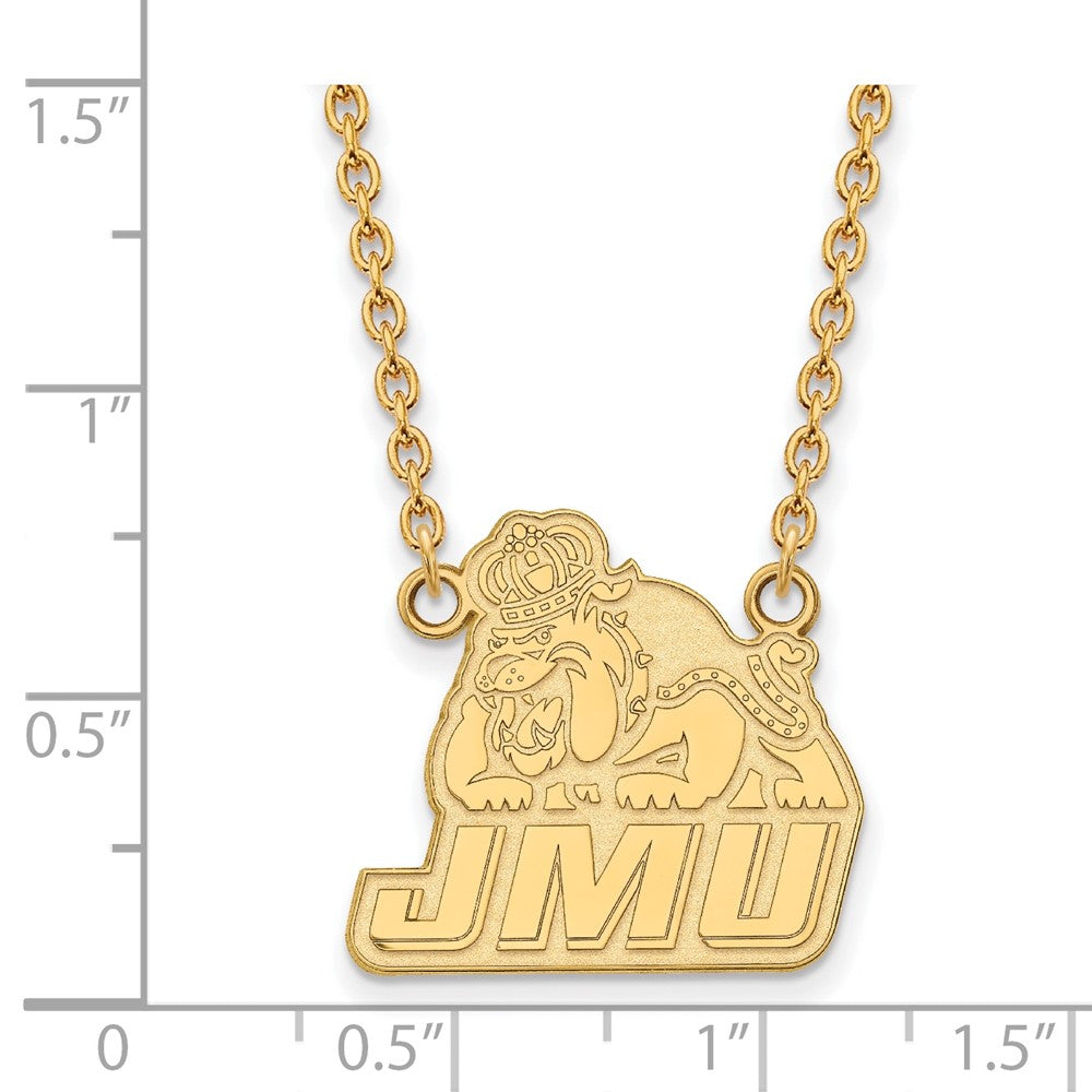 14K Yellow Gold Logoart James Madison University Large Pendant 18 Inch Necklace