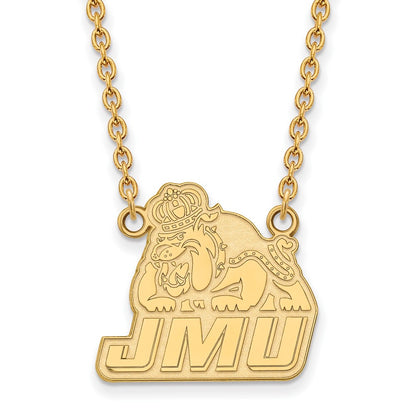 10K Yellow Gold Logoart James Madison University Large Pendant 18 Inch Necklace
