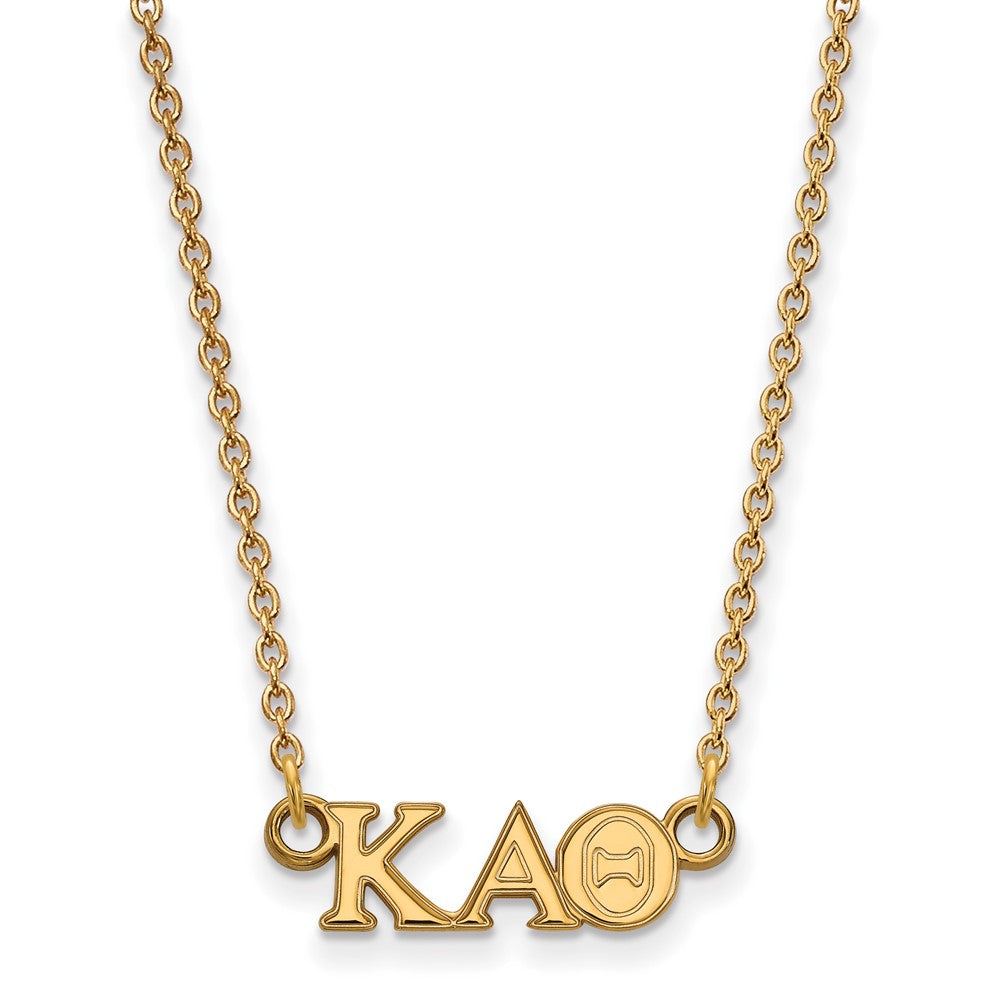 Gold Plated Sterling Silver Logoart Kappa Alpha Theta Sorority Greek Letters Extra Small Pendant 18 Inch Necklace