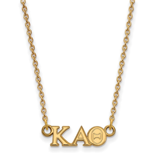 Gold Plated Sterling Silver Logoart Kappa Alpha Theta Sorority Greek Letters Extra Small Pendant 18 Inch Necklace