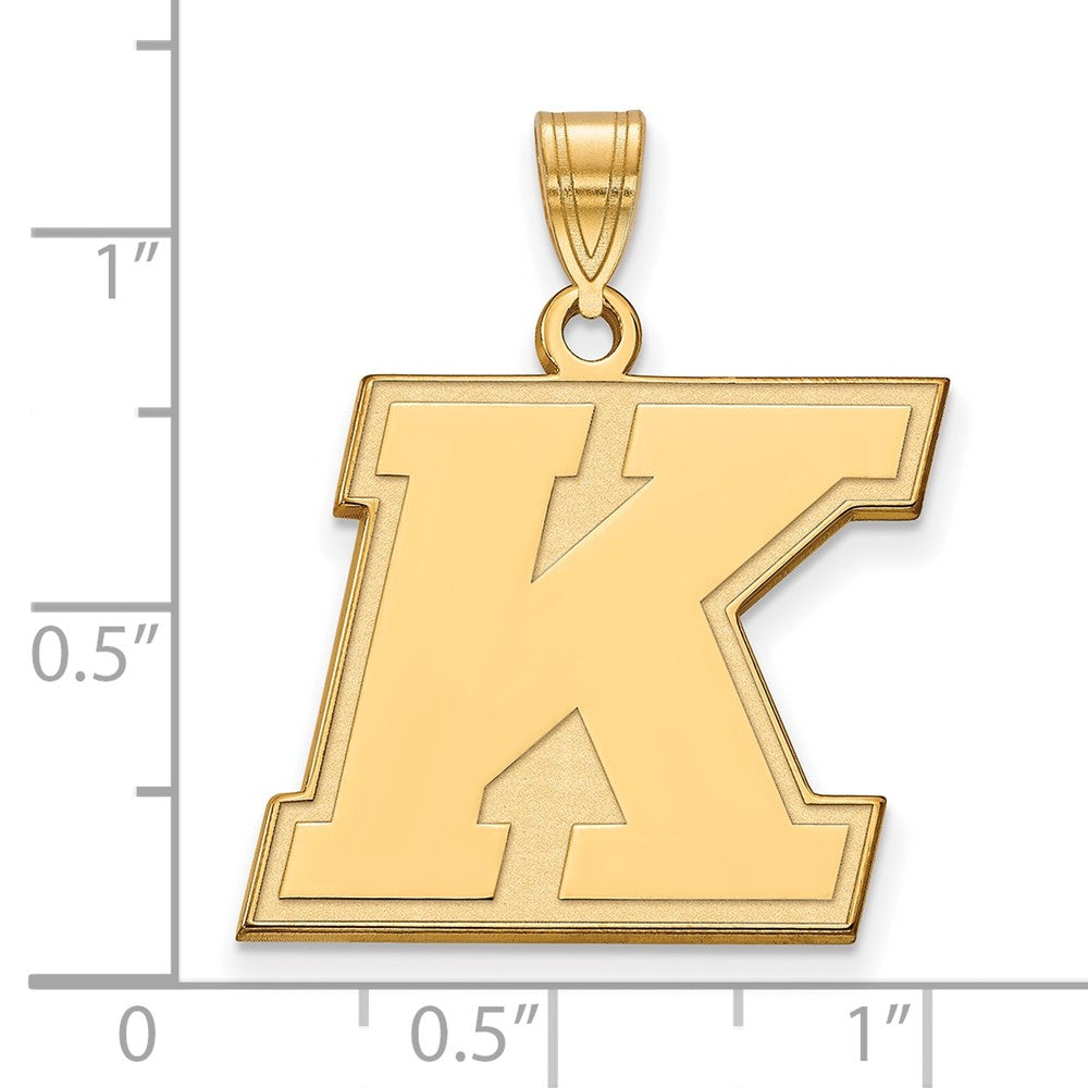 14K Yellow Gold Logoart Kent State University Letter K Large Pendant