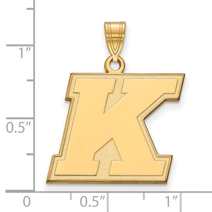 10K Yellow Gold Logoart Kent State University Letter K Large Pendant