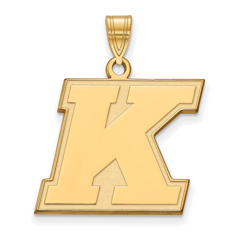 Gold Plated Sterling Silver Logoart Kent State University Letter K Large Pendant