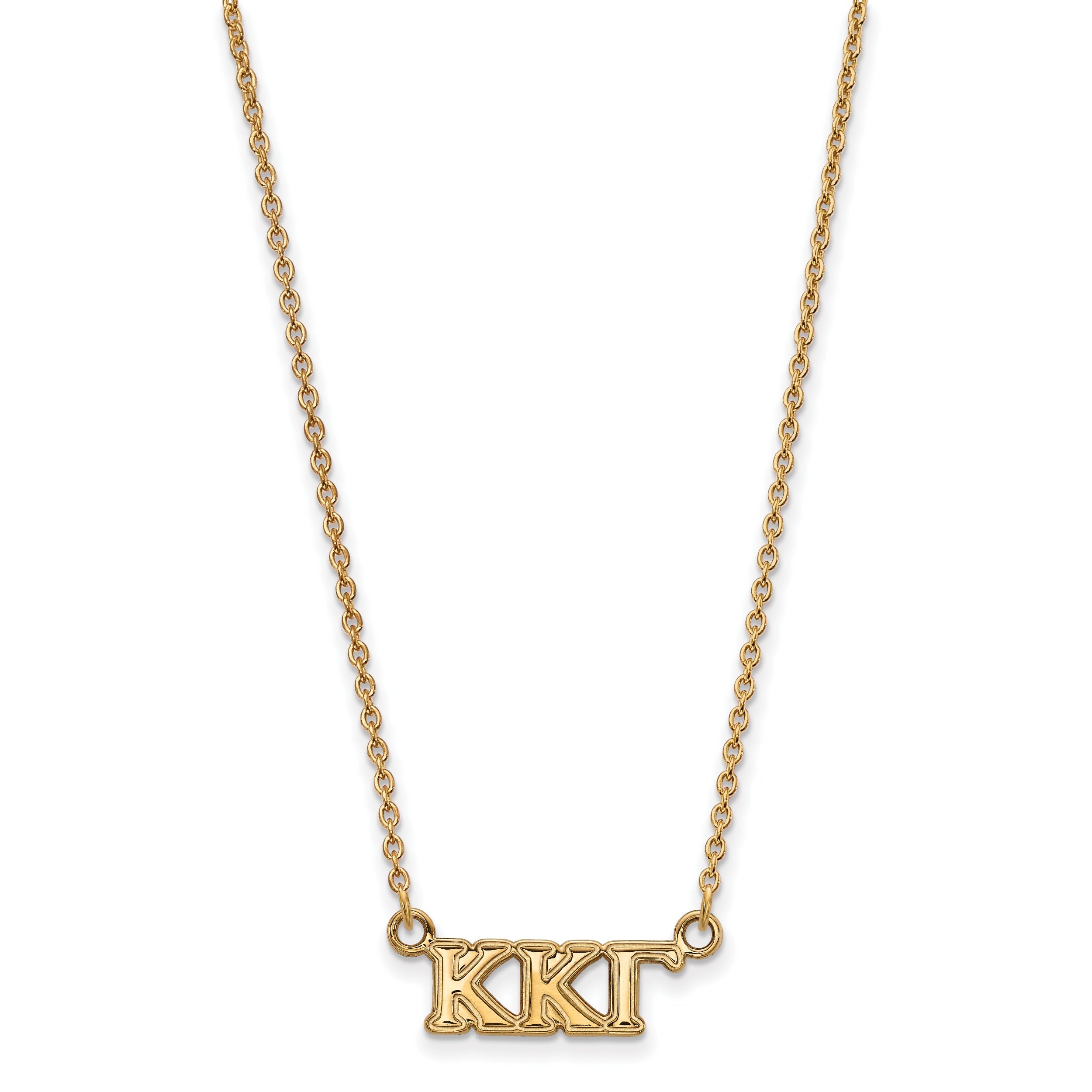Gold Plated Sterling Silver Logoart Kappa Gamma Sorority Greek Letters Extra Small Pendant 18 Inch Necklace
