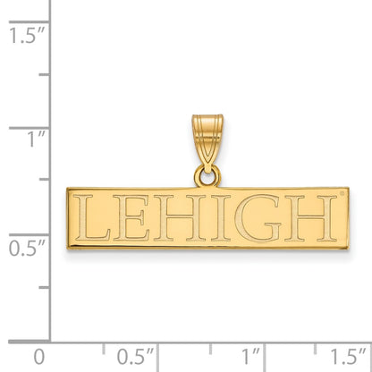 14K Yellow Gold Logoart Lehigh University Large Bar Pendant