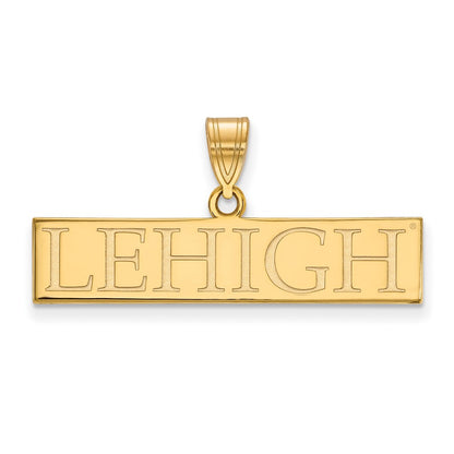 14K Yellow Gold Logoart Lehigh University Large Bar Pendant