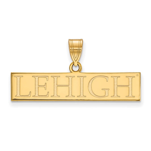 14K Yellow Gold Logoart Lehigh University Large Bar Pendant
