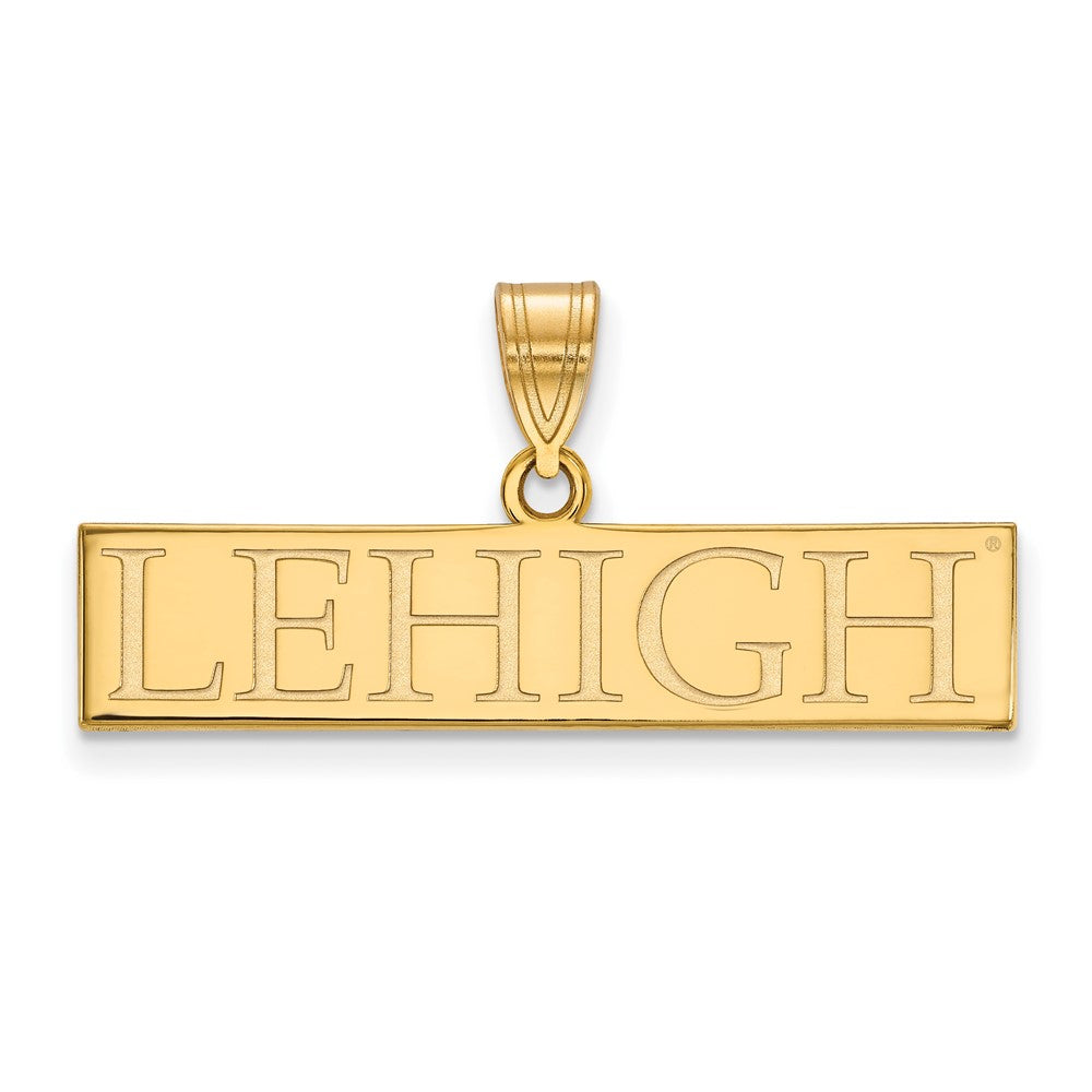 Gold Plated Sterling Silver Logoart Lehigh University Large Bar Pendant