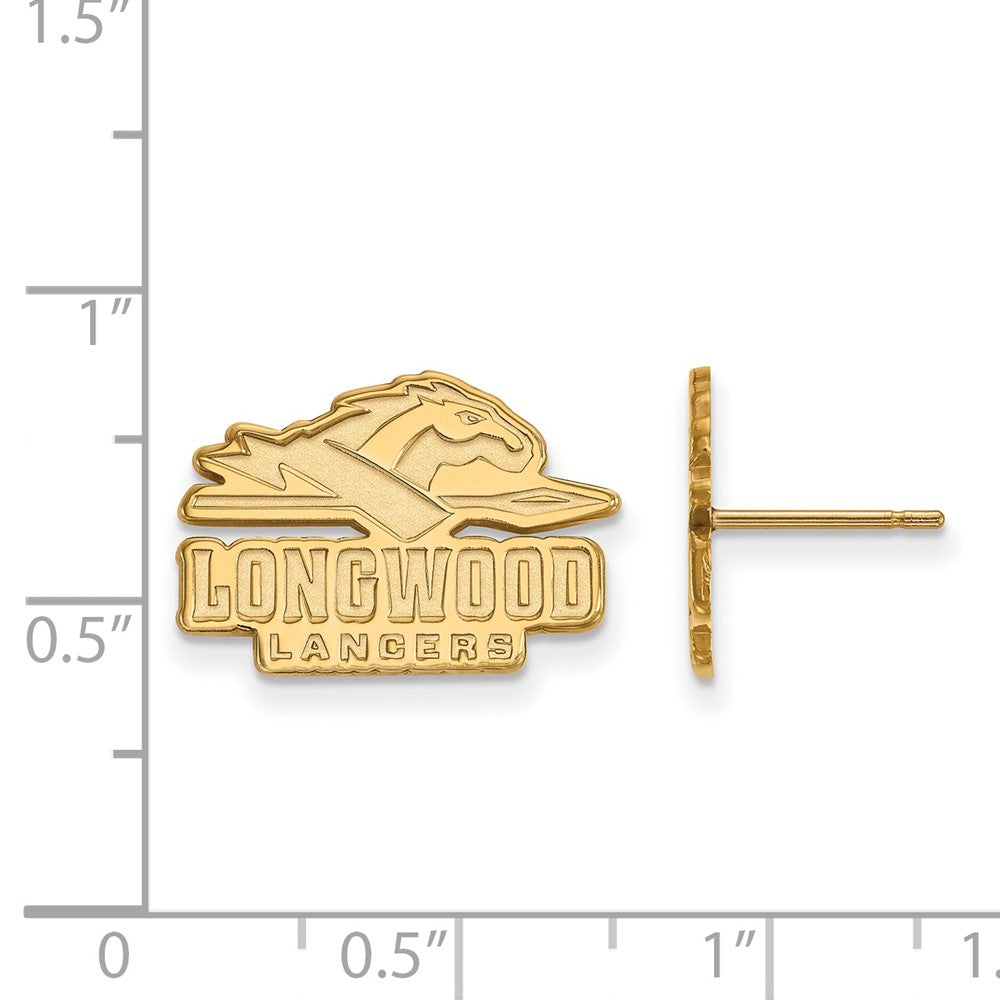 10K Yellow Gold Logoart Longwood University Lancers Small Post Earrings