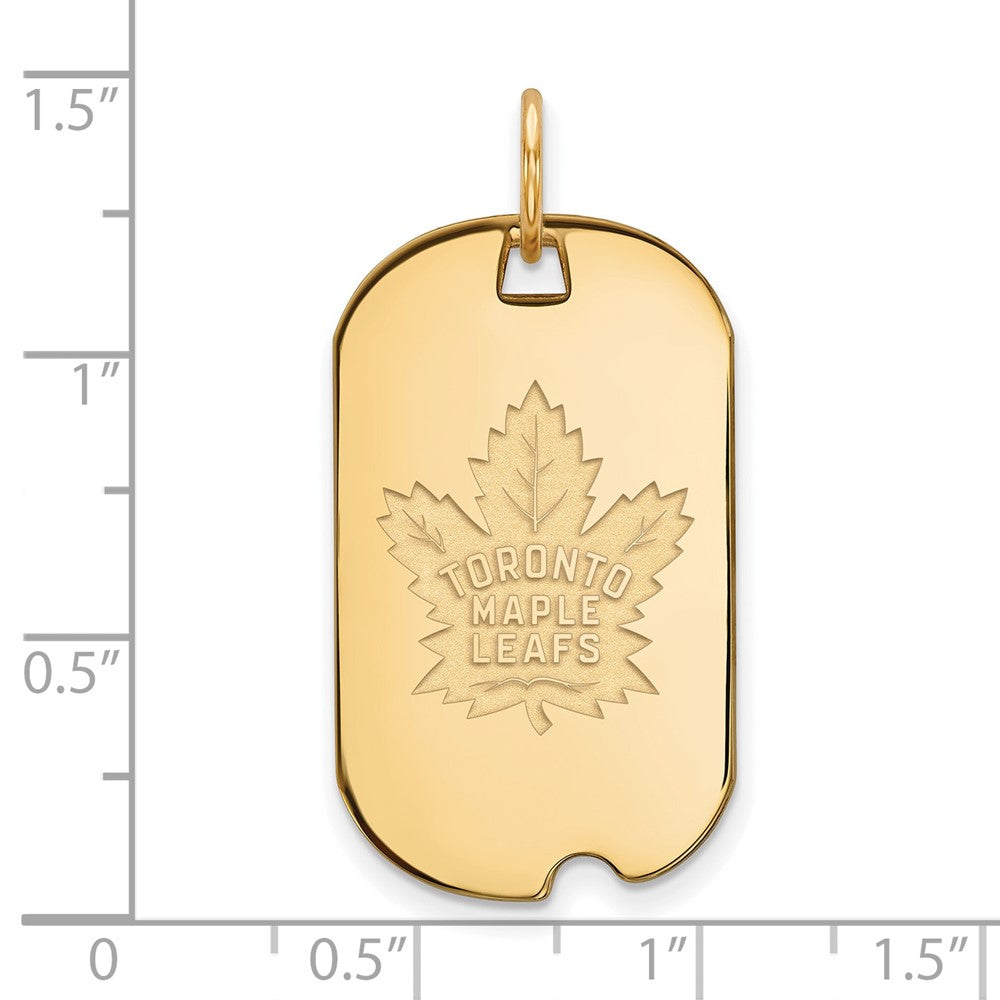 Gold Plated Sterling Silver Nhl Logoart Toronto Maple Leafs Small Dog Tag Pendant