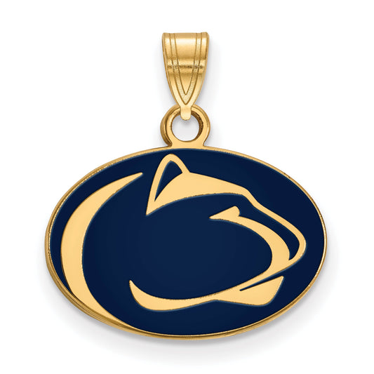 Gold Plated Sterling Silver Logoart Penn State University Lion Small Enameled Pendant