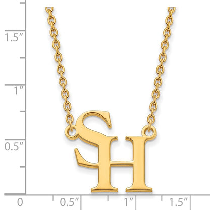 10K Yellow Gold Logoart Sam Houston State University Large Pendant 18 Inch Necklace