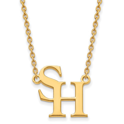 Gold Plated Sterling Silver Logoart Sam Houston State University Large Pendant 18 Inch Necklace