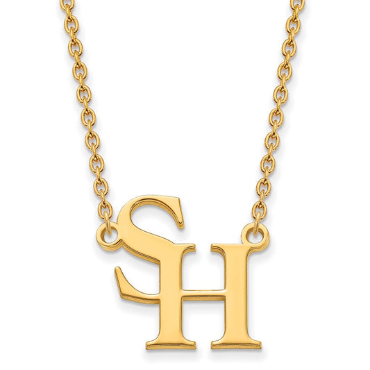14K Yellow Gold Logoart Sam Houston State University Large Pendant 18 Inch Necklace