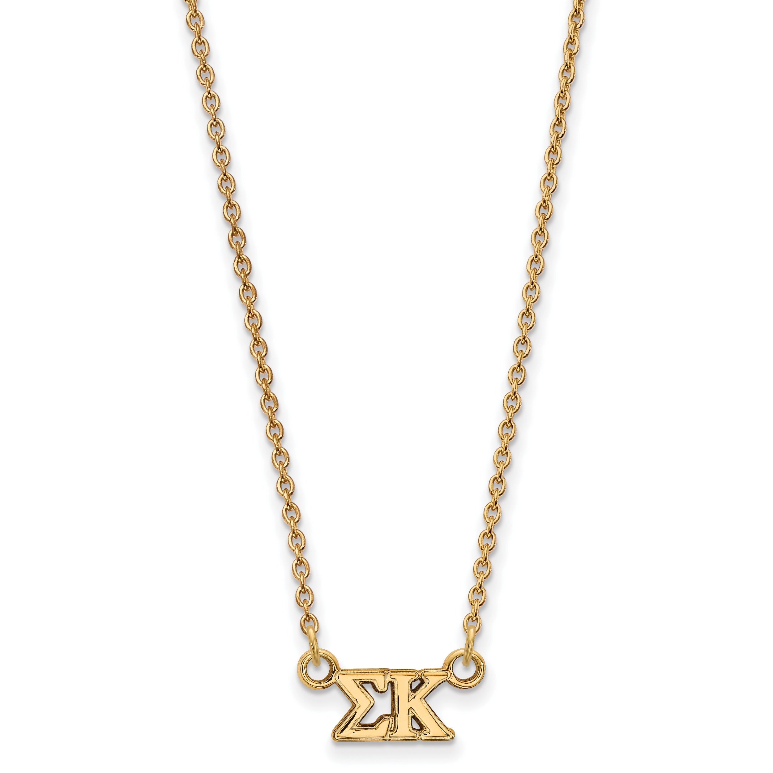 Gold Plated Sterling Silver Logoart Sigma Kappa Sorority Greek Letters Extra Small Pendant 18 Inch Necklace