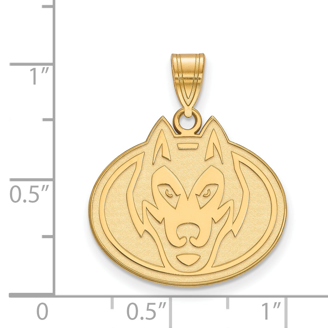 14K Yellow Gold Logoart St. Cloud State University Husky Large Pendant