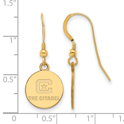 Gold Plated Sterling Silver Gp Logoart The Citadel Small Dangle Earrings