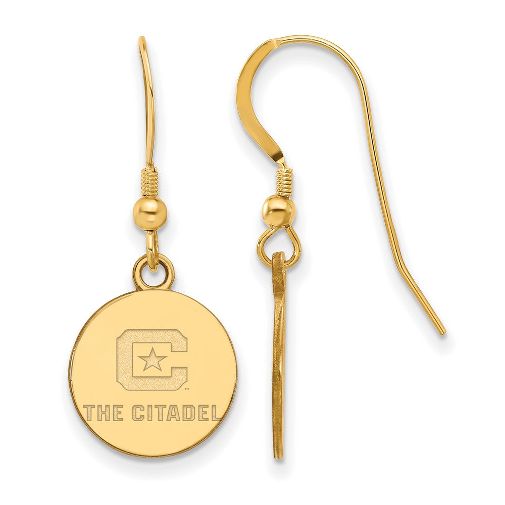 Gold Plated Sterling Silver Gp Logoart The Citadel Small Dangle Earrings