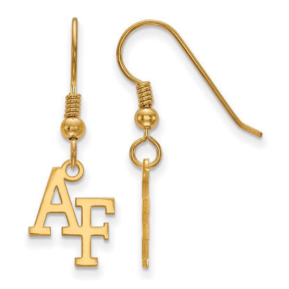 Gold Plated Sterling Silver Logoart United States Air Force Academy A F Small Dangle Wire Earrings