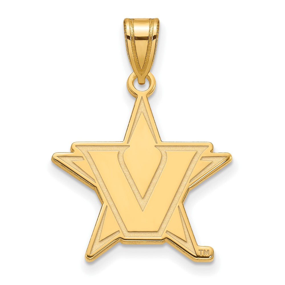 Gold Plated Sterling Silver Gp Logoart Vanderbilt University Large Pendant